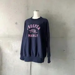 美品フリークスストアFREAK'SSTORE TORAロゴスウェットネイビー