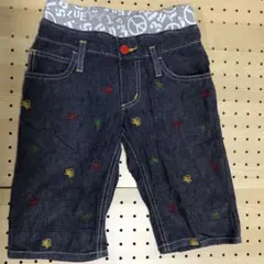 120センチ　EDWIN 子供用　デニム　ハーフパンツ　ウエストゴム　調節可