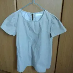 チェック柄 半袖シャツ ラウンドネック