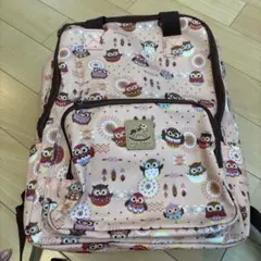 フクロウ柄ナイロンリュック