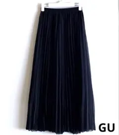 GU ロング プリーツスカート BLACK M