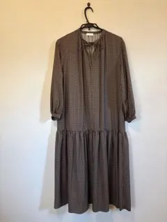 【Ballsey】アイビープリント ギャザーネックワンピース