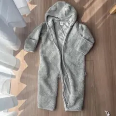 GAPフード付きクマ耳ボアカバーオール　6-12ヶ月　グレー