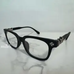 黒縁　クリア メタル シルバー　伊達メガネ