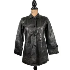 レザージャケット ステンカラーコート