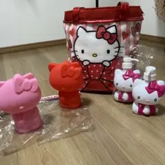 キティバッグ&新品シリコン製ペンケース2コ&USJポンプボトル2コ5点セット
