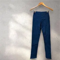 新品未使用スキニーパンツ ネイビー レース裾