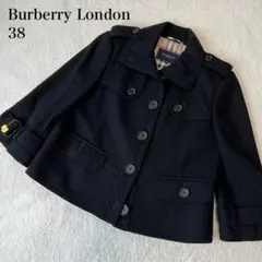 【美品・クリーニング済】バーバリー アンゴラ ショート丈 ノバチェック 黒