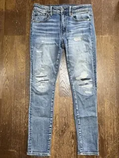 AMERICAN EAGLE ダメージ加工 スキニーデニムパンツ 31のサムネイル