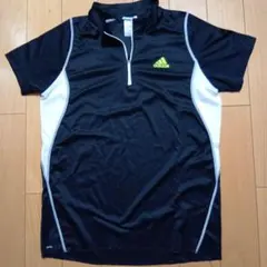 adidas CLIMLITE 半袖シャツ 黒/白