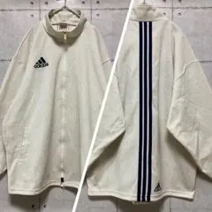 【希少】アディダス　デサント製　トラックジャケット　刺繍ロゴ　バック3ライン　Ｌ