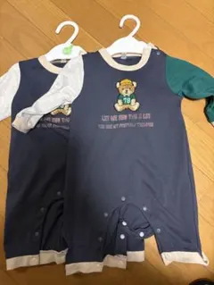 ロンパース 70cm ネイビー キャラクター刺繍　美品