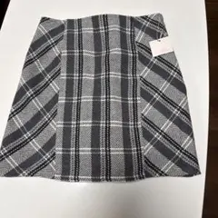 ナイスクラップ グレー系チェック ミニスカート