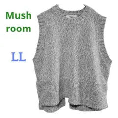 Mushroom ニットベスト グレー LL
