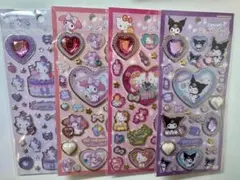 サンリオ　キラキラジュエルシール　キティ、チャーミーキティ、クロミ、マイメロ