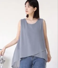 Bou Jeloud レイヤードシフォンタンク グレーのサムネイル