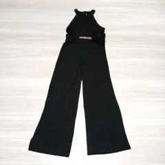 社交ダンス　パーティー　オールインワン　ワイドパンツ　ブラックのサムネイル