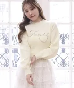 one after another NICE CLAUP ロゴアソートニット