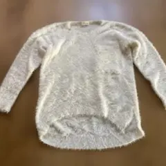 Chillanap ホワイトファー風長袖ニット シャギーニット M