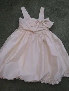 ベージュ リボン装飾ドレス120