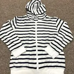 120㎝、ストライプパーカー フード付き、ジップアップパーカー、
