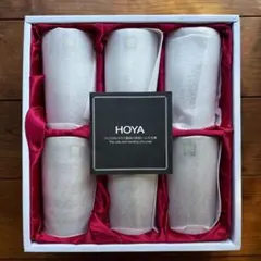 【HOYA クリスタル】カットグラス 6個セット 美品 箱付き 切子 来客
