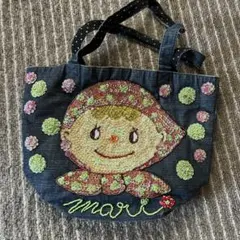 刺繍デニムトートバッグ 中型