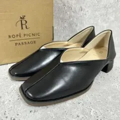 【新品】 ROPÉ PICNIC PASSAGE 甲深バブーシュ 23.0 黒