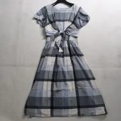 ブルーレーベルクレストブリッジ シャツワンピース ロング チェック