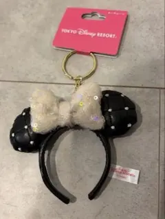 ディズニーランド　ミニーカチューシャ　キーチェーン