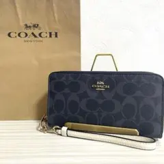 COACH 長財布 シグネチャー ネイビー F53769 - メルカリ