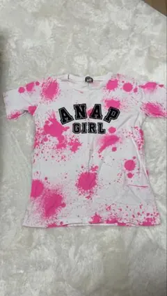 ANAP GIRL 半袖Tシャツ ピンク スプラッシュ柄のサムネイル