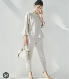 green label relaxing パンツスーツ ベージュ