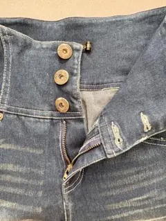 ハイウエスト スキニーデニム ダークブルー