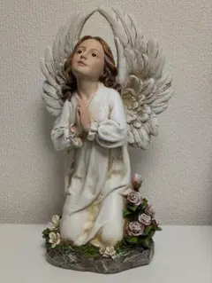 ガーデン彫刻 ひざまずく天使 彫像 置物 高さ35cm (輸入品)
