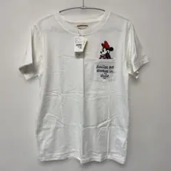 新品　ライトオン×ディズニーコラボ　ミニーマウス刺繍ポケット半袖Tシャツ　Ｌ白