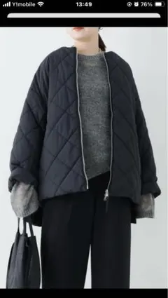 美品ステイトオブマインドリバーシブルキルティングコート　M 黒