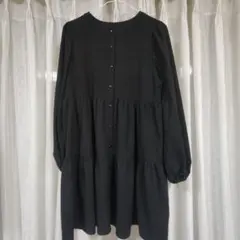 黒ティアードチュニック 長袖