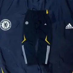 adidas CHELSEA チェルシー ナイロンパンツ サッカー 紺 金 - メルカリ