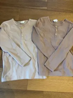 H&M オーガニックコットン 長袖Tシャツ 2枚セット　90cm 未使用に近い