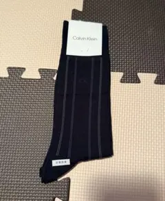 Calvin Klein ストライプ ビジネスソックス　濃紺