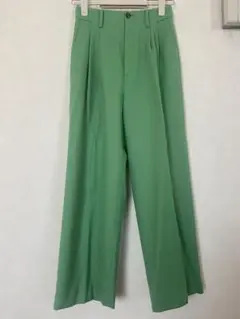 ユナイテッドアローズグリーンレーベル　ワイドセンタープレスパンツ36 グリーン