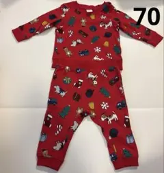 H&M セットアップ　クリスマス　74 ベビー　長袖　上下セット