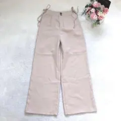 コルザ ワイドパンツ レディースボトム カジュアル リボン ストレート シンプルのサムネイル