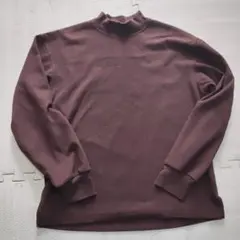 UNIQLO U　ブラッシュドジャージーモックネックTシャツ　ブラウン　Sサイズ