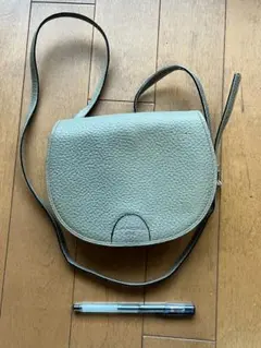 LANCEL ランセル ショルダーバッグ レザー グレーグリーン ヴィンテージ