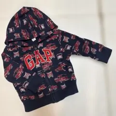 消防車　gap パーカー　チャック付き