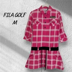 FILA GOLF ピンクチェック ワンピース M 春　夏