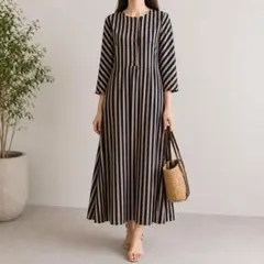 極美品 エスマックスマーラ ロングワンピース 綿100%✨ アート柄 白黒