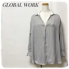 GLOBAL WORKグローバルワーク✨シャツ ブラウス シフォン ブラックSのサムネイル